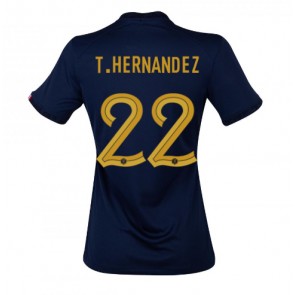 Frankrig Theo Hernandez #22 Hjemmebanetrøje Dame VM 2022 Kort ærmer